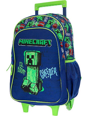 Sac à dos à roulettes Minecraft Creeper 48 cm 2 compartiments Minecraft