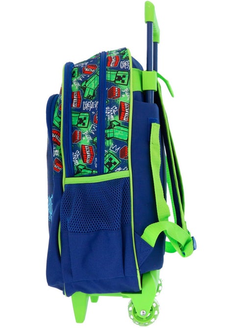 Sac à dos à roulettes Minecraft Creeper 48 cm 2 compartiments Minecraft - Kiabi