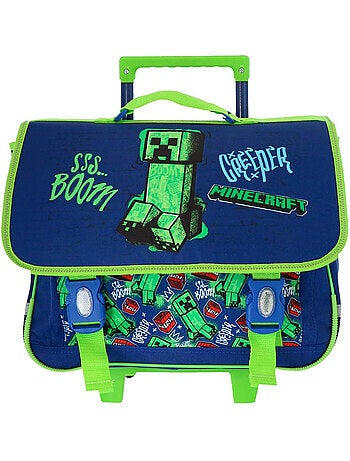 Sac à dos à roulettes Minecraft Creeper Boom 41 cm avec 2 roues