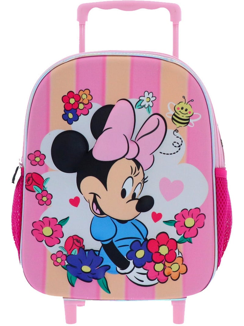 Sac à dos à roulettes Minnie fleurs 3D textile 36 cm Multicolore - Kiabi