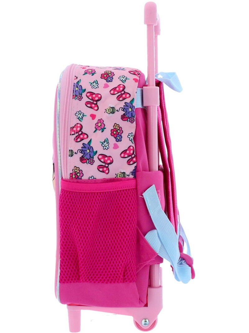 Sac à dos à roulettes Minnie fleurs 3D textile 36 cm Multicolore - Kiabi