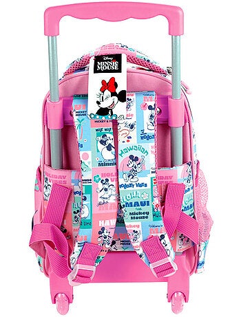 Sac à dos à roulettes Minnie Mouse collage 4 roues 30 cm avec poignée