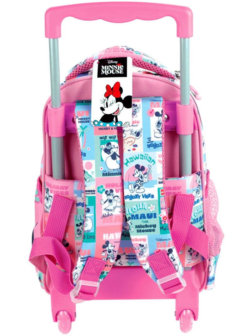 Sac à dos à roulettes Minnie Mouse collage 4 roues 30 cm avec poignée Rose - Kiabi