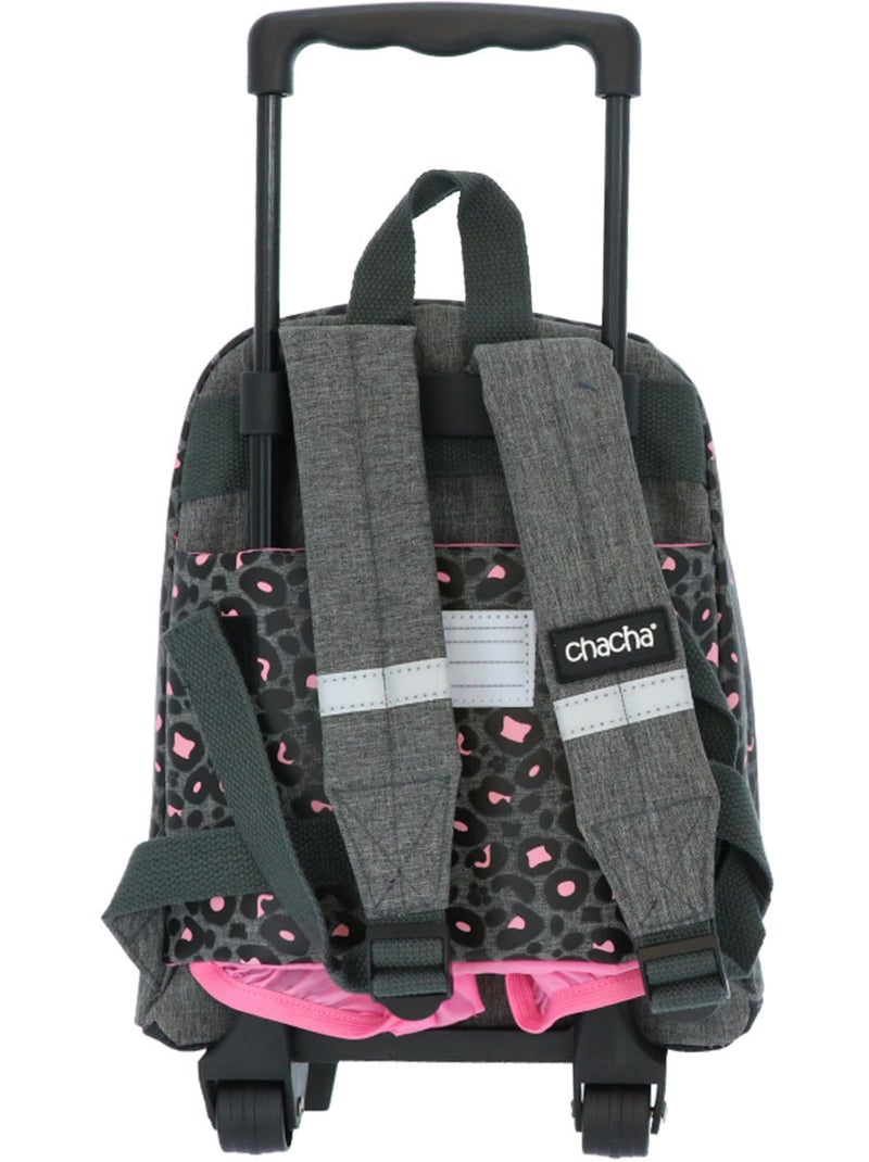 Sac à dos à roulettes motif léopard La boutique des toons Gris Rose foncé Noir - Kiabi