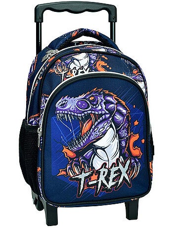 Sac à dos à roulettes motif T-Rex en tissu