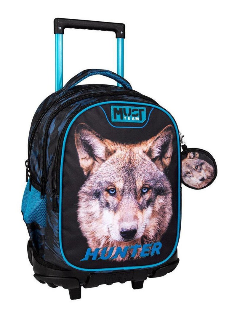 Sac à dos à roulettes Must Loup Hunter 45 CM Trolley Noir Bleu - Kiabi