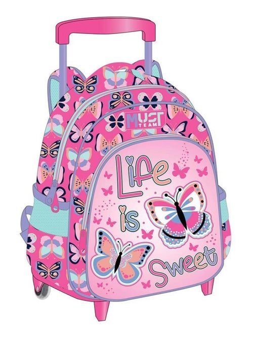 Sac à dos à roulettes Must Papillons Life is Sweet 31 CM Trolley - Maternelle - Kiabi