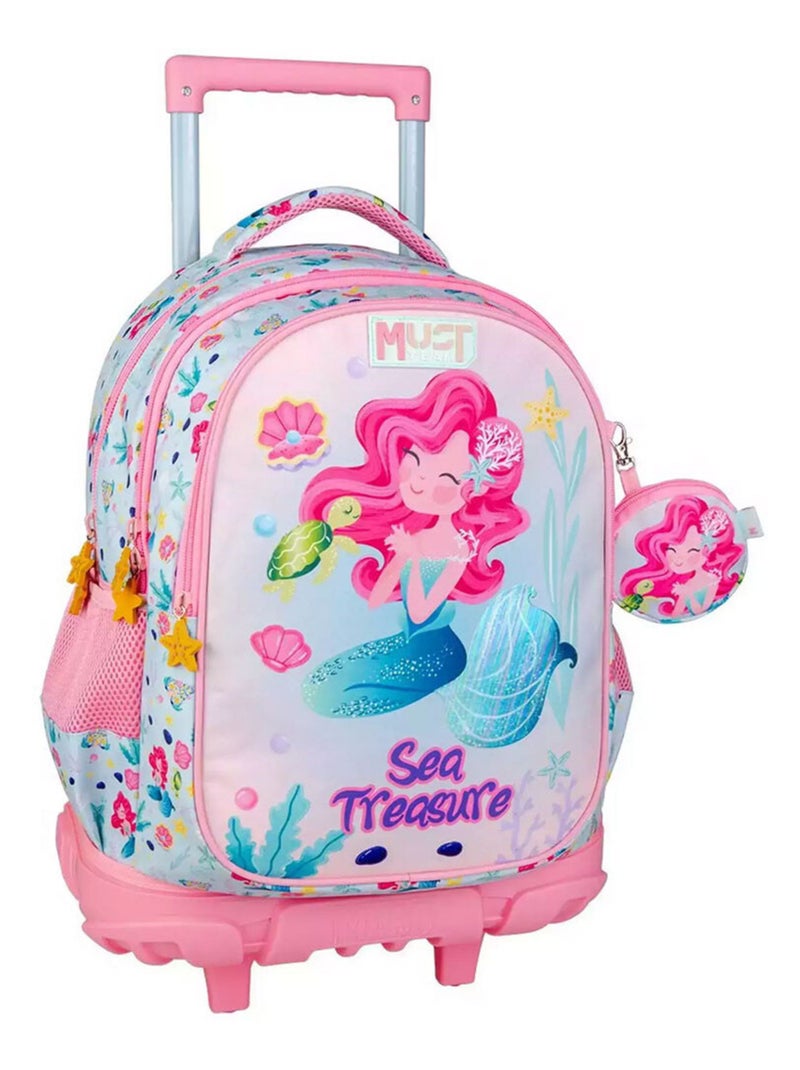 Sac à dos à roulettes Must Sirène Trésor 45 CM Trolley Rose - Kiabi
