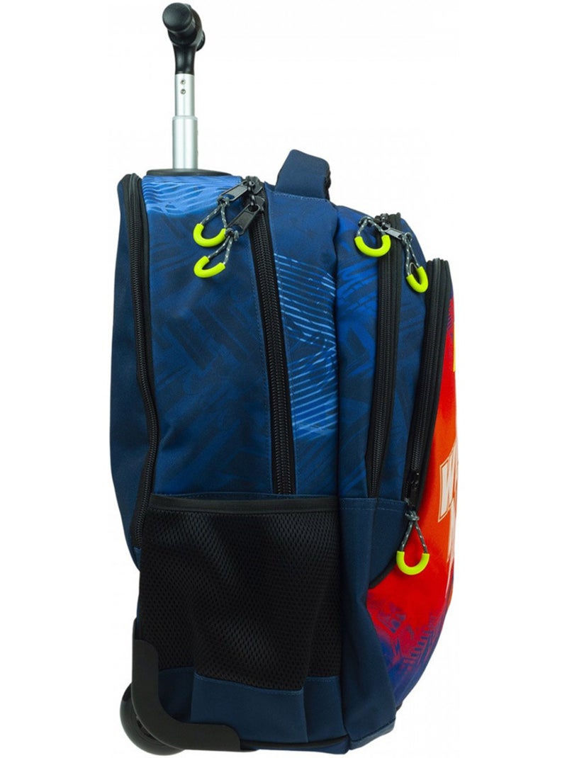 Sac à dos à roulettes NERF 46 cm avec poignée télescopique matelassée Bleu marine - Kiabi