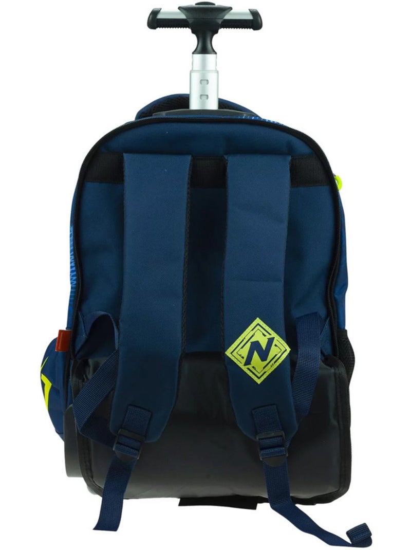 Sac à dos à roulettes NERF 46 cm avec poignée télescopique matelassée Bleu marine - Kiabi