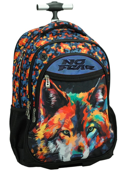 Sac à Dos à Roulettes NO FEAR Loup Colors 48 CM - Trolley Scolaire - Kiabi