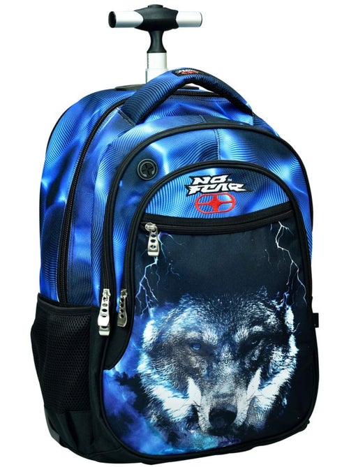 Sac à Dos à Roulettes No Fear Loup Flash 48 CM - Trolley scolaire - Kiabi