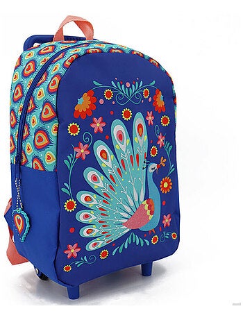 Sac à dos à roulettes Paon 34 CM Maternelle
