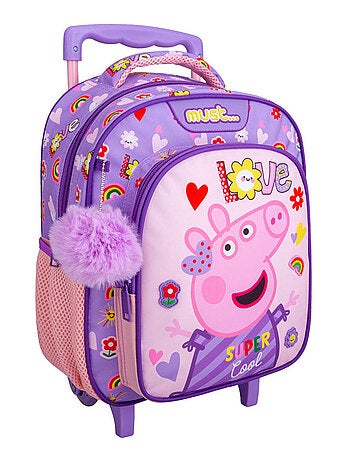 Sac à dos à roulettes Peppa Pig Love 31 CM Trolley - Maternelle