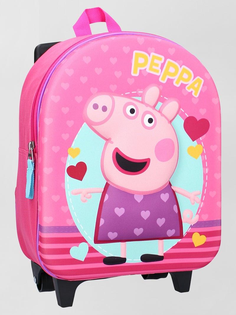 Sac à dos à roulettes 'Peppa Pig' rose - Kiabi