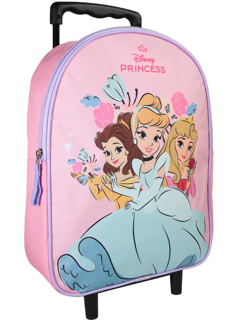Sac à dos à roulettes Princesses Disney rose - Bagtrotter Rose pâle - Kiabi