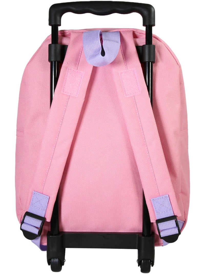 Sac à dos à roulettes Princesses Disney rose - Bagtrotter Rose pâle - Kiabi
