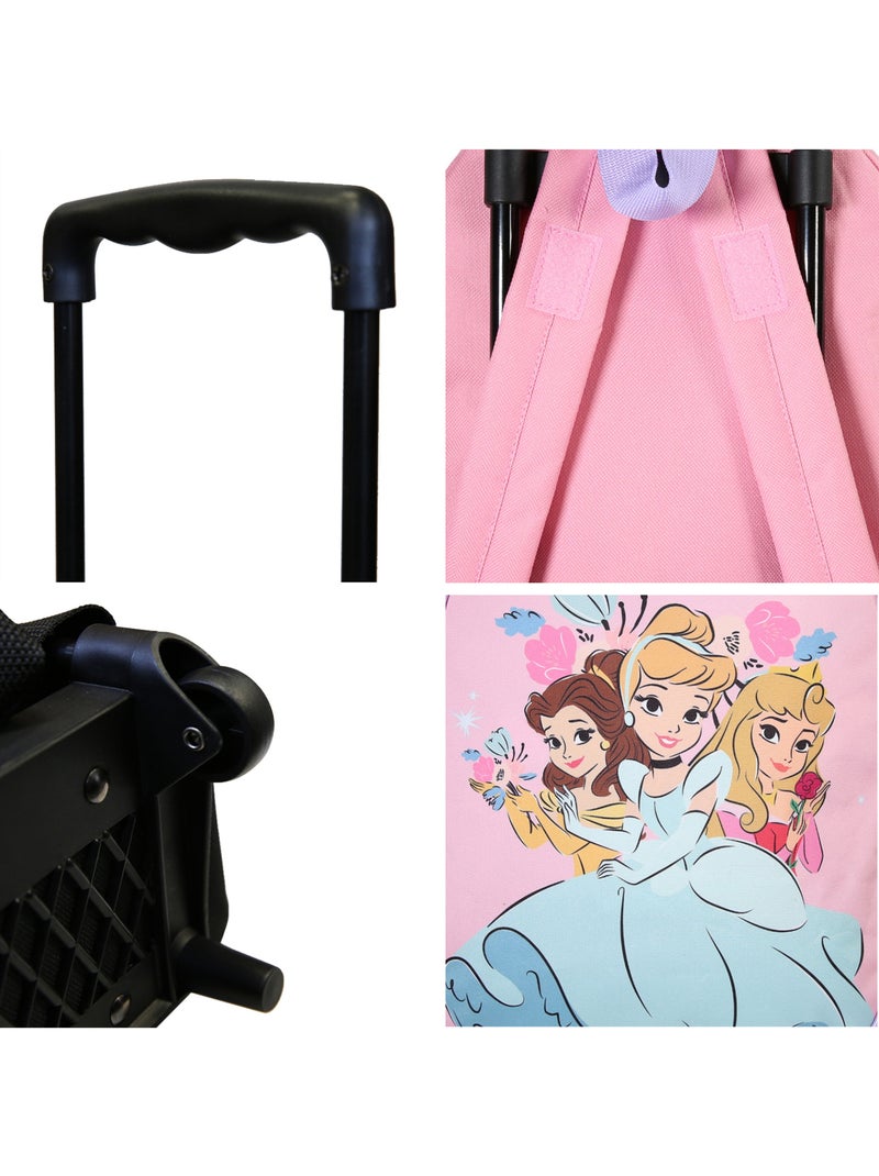 Sac à dos à roulettes Princesses Disney rose - Bagtrotter Rose pâle - Kiabi