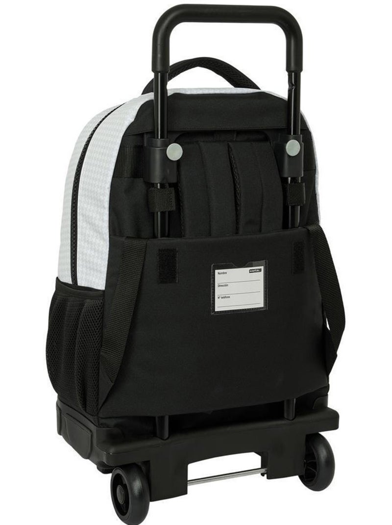Sac à Dos à Roulettes Real Madrid Black & White 45 CM - Trolley scolaire Noir Blanc - Kiabi