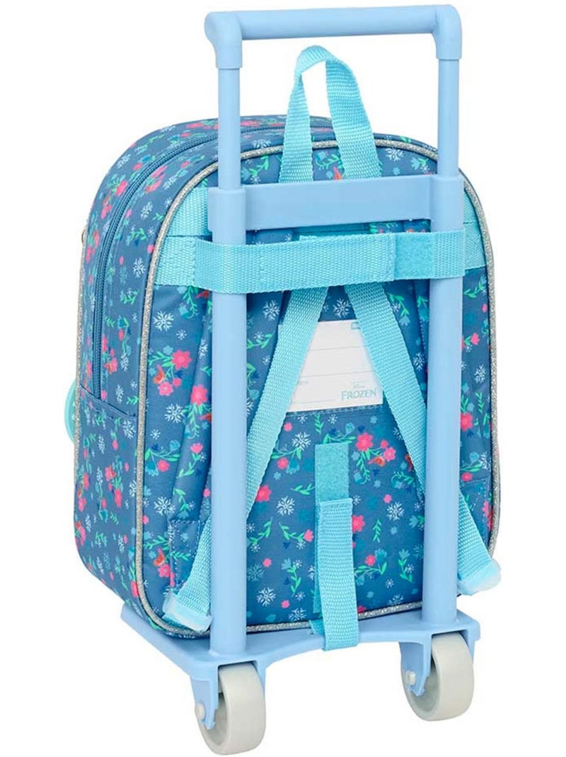 Sac à dos à roulettes Reine des neiges avec sac amovible 4 roues 22x10x27 cm Bleu clair - Kiabi