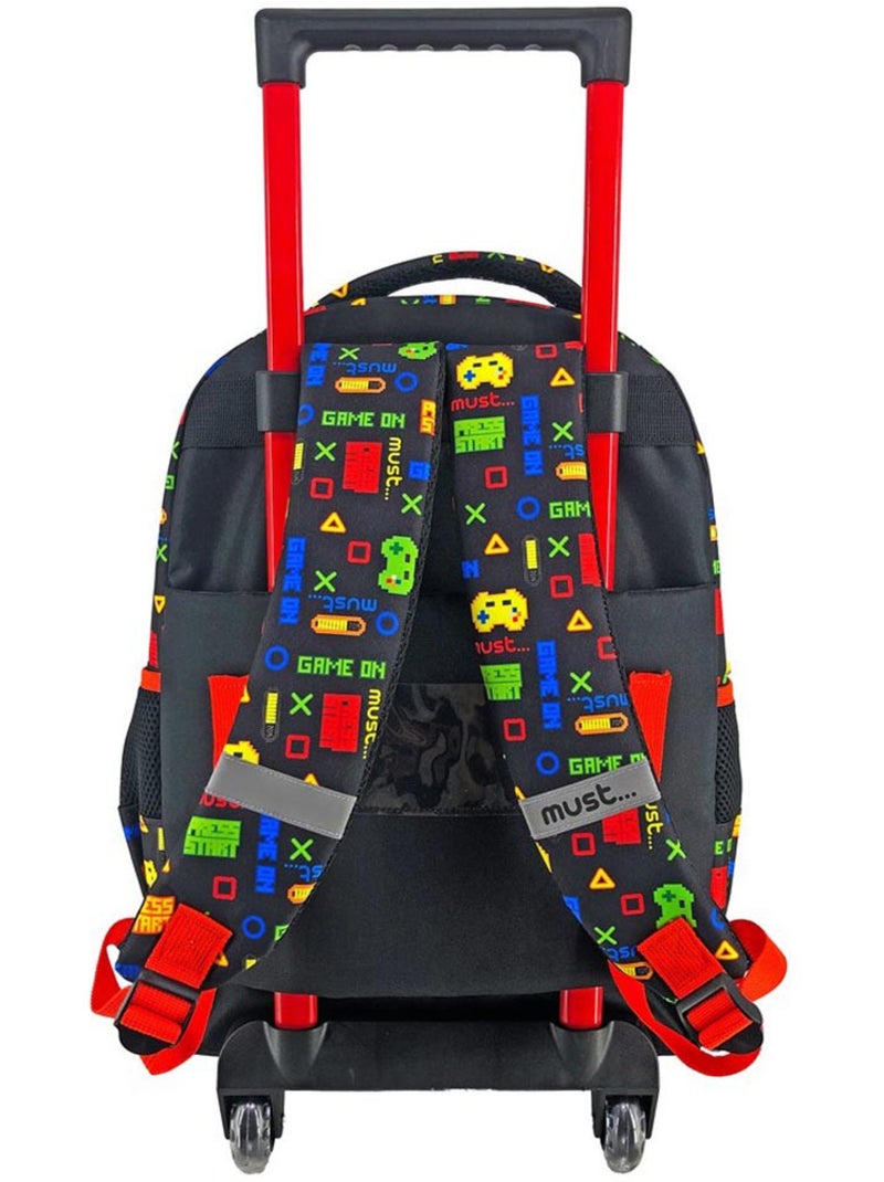 Sac à dos à roulettes rétro gaming CMP Level 34 3 compartiments zippés Rouge - Kiabi