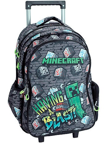 Sac à dos à roulettes roulettes Minecraft Creeper 46 cm 2 compartiments Metro Art