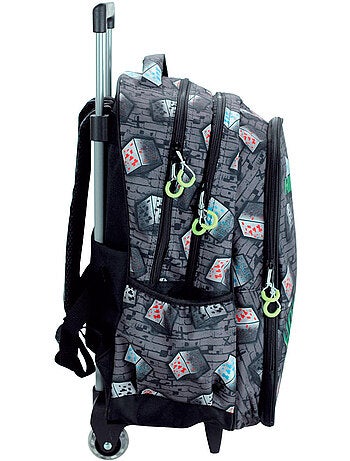 Sac à dos à roulettes roulettes Minecraft Creeper 46 cm 2 compartiments Metro Art
