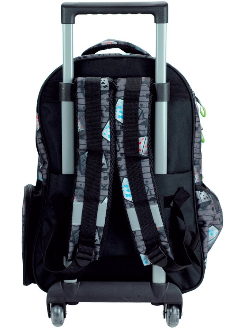 Sac à dos à roulettes roulettes Minecraft Creeper 46 cm 2 compartiments Metro Art Gris clair - Kiabi