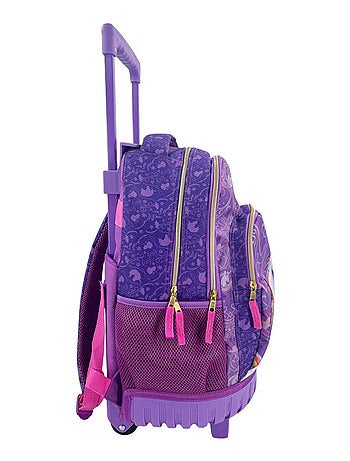 Sac à dos à roulettes scolaire - Finitions Licorne - L'école des licornes