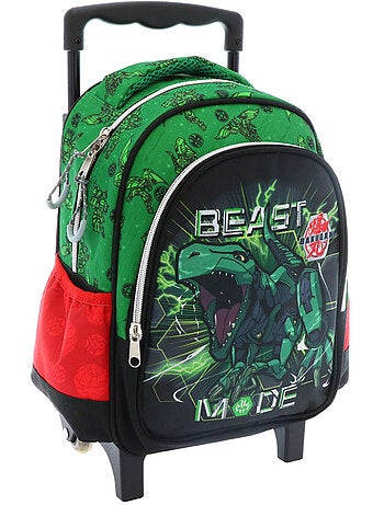 Sac à dos à roulettes scolaire bakugan à pvc laminé et poignée télescopique