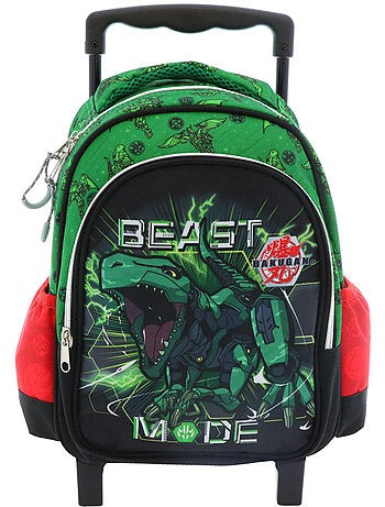 Sac à dos à roulettes scolaire bakugan à pvc laminé et poignée télescopique