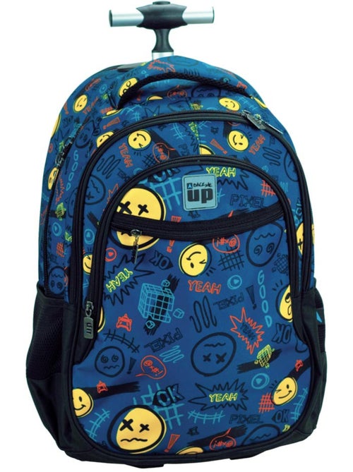 Sac à dos à roulettes – smiley back me up all over 2 compartiments – 48 cm – cmp - Kiabi