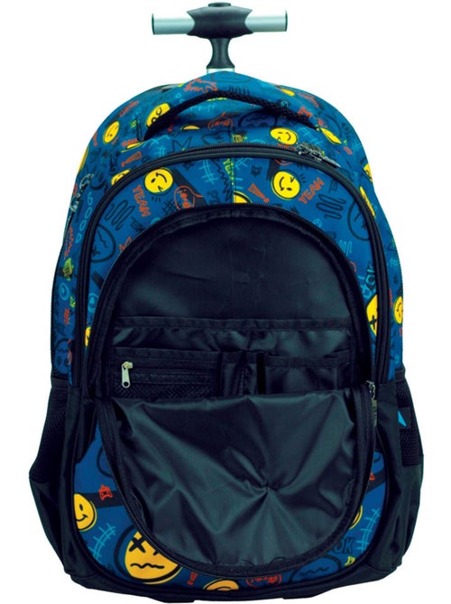 Sac à dos à roulettes – smiley back me up all over 2 compartiments – 48 cm – cmp - Kiabi