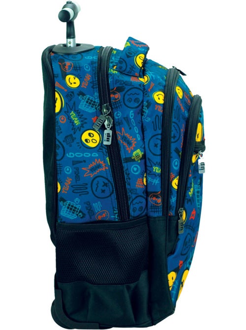 Sac à dos à roulettes – smiley back me up all over 2 compartiments – 48 cm – cmp - Kiabi
