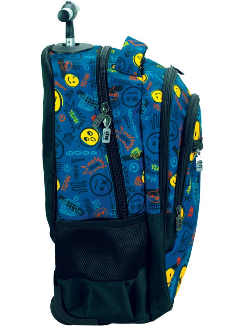 Sac à dos à roulettes – smiley back me up all over 2 compartiments – 48 cm – cmp Multicolore - Kiabi