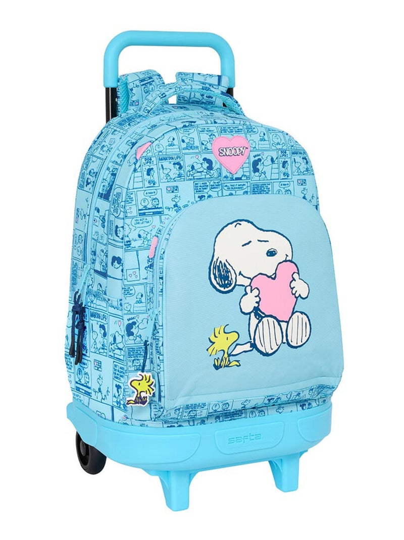 Sac à dos à roulettes Snoopy Love - Trolley 45 CM Bleu - Kiabi