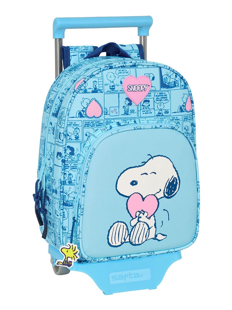 Sac à dos à roulettes Snoopy Love 34 CM Trolley Maternelle Bleu - Kiabi