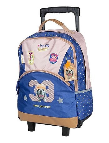 Sac à dos à roulettes Teo Jasmin 43 CM Haut de gamme (College)