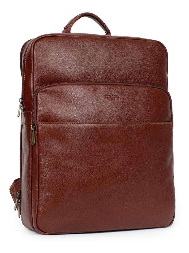 Sac à dos  a4  cuir république hexagona Marron - Kiabi