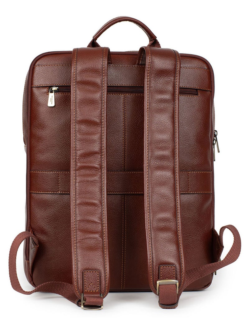 Sac à dos  a4  cuir république hexagona Marron - Kiabi