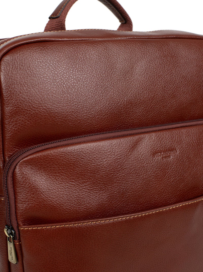Sac à dos  a4  cuir république hexagona Marron - Kiabi