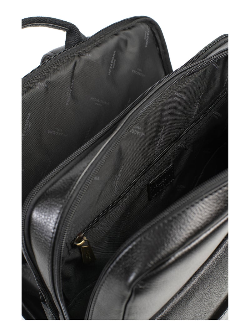 Sac à dos  a4  cuir république hexagona Noir - Kiabi