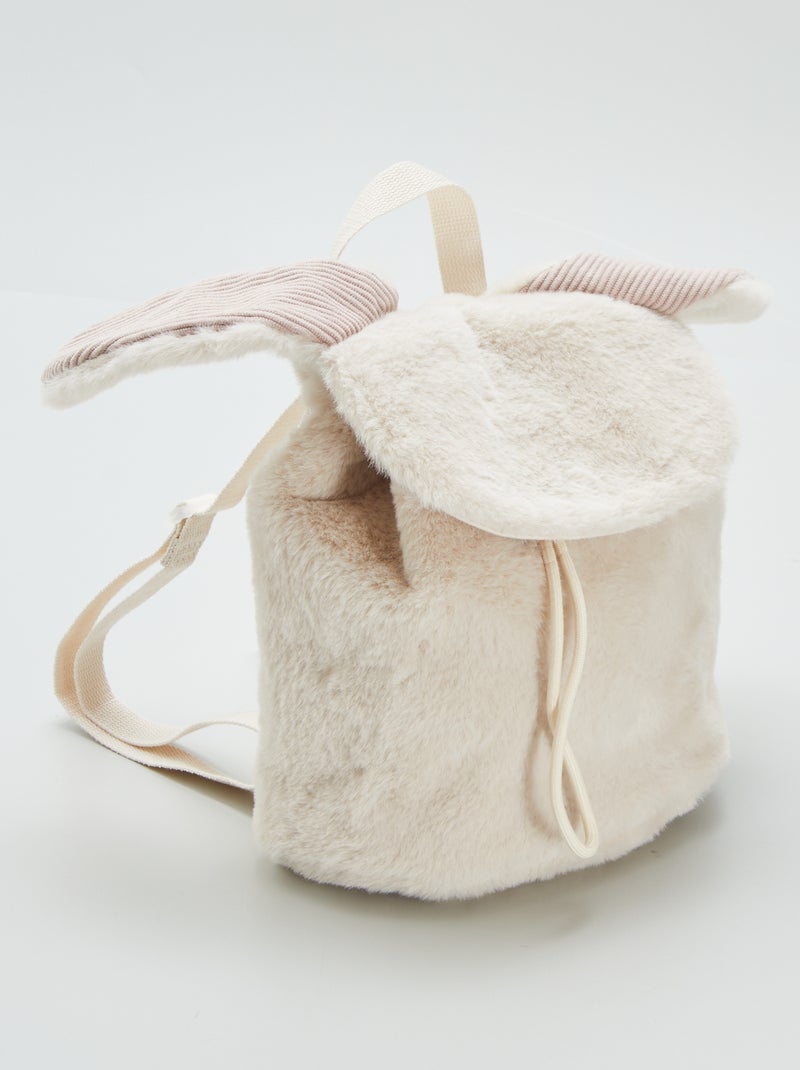 Sac à dos animé 'lapin' tout doux Beige - Kiabi