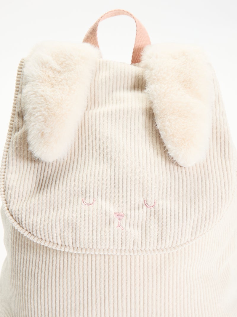 Sac à dos aspect animal avec oreilles Beige - Kiabi