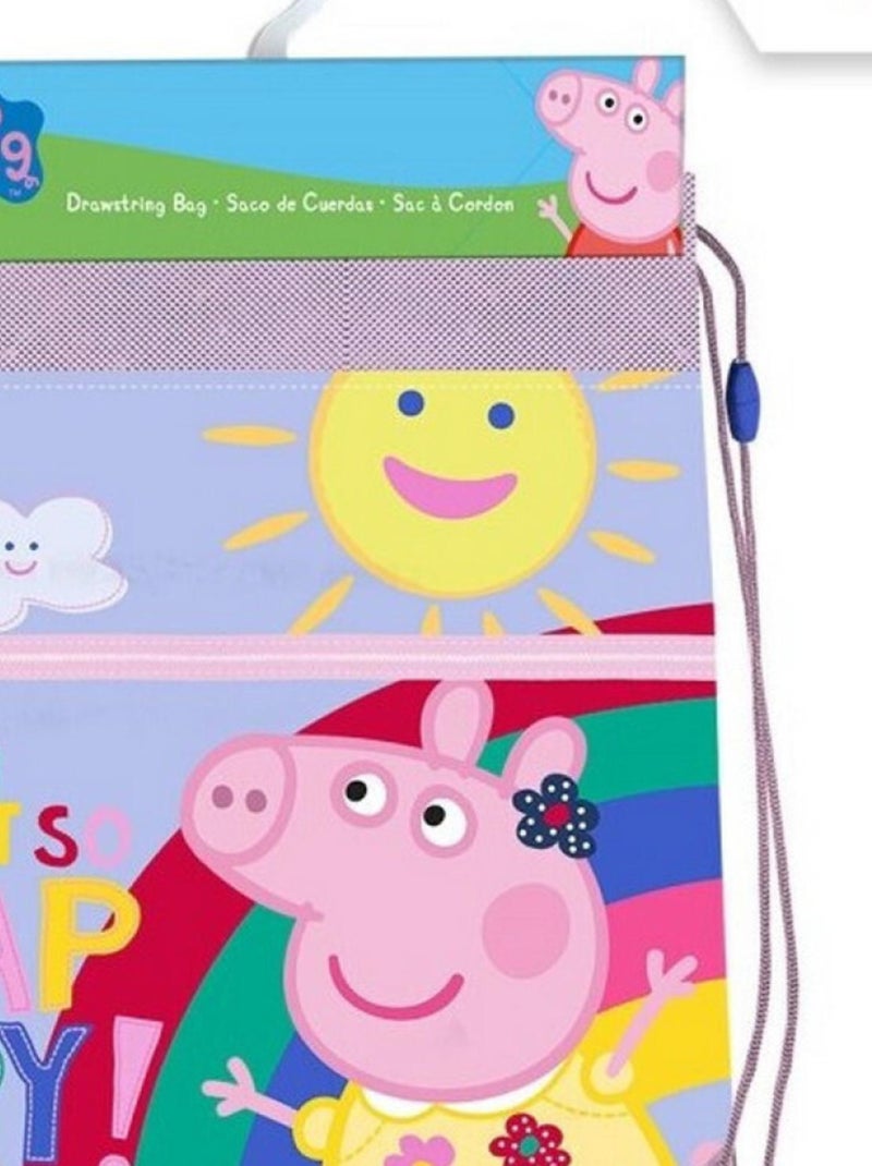 Sac à dos avec cordons - Peppa Pig -  -I'm just so happy ! - 40 cm x 30 cm Multicolore - Kiabi