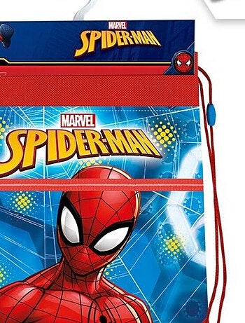 Sac à dos avec cordons - Spiderman - Rouge et Bleu - 40 cm x 30 cm