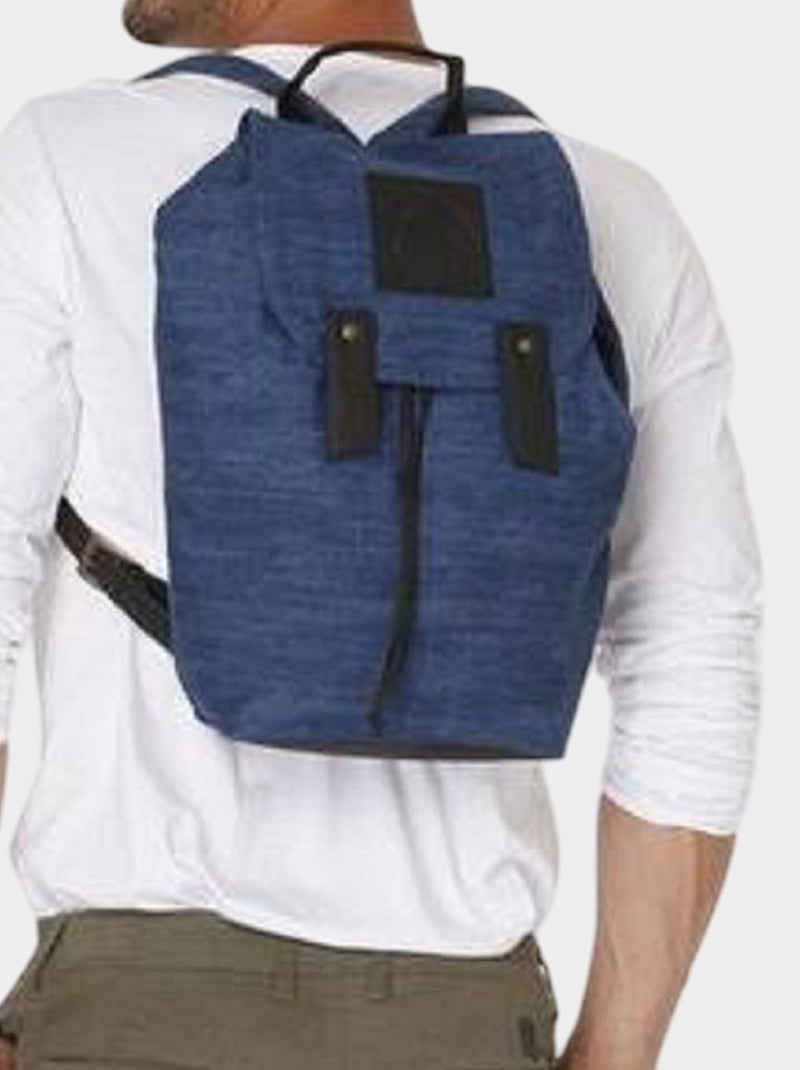 Sac à dos avec fermeture bouton à aimant Bleu clair - Kiabi