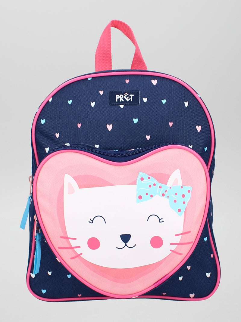 Sac à dos avec imprimé 'chat' Bleu/rose - Kiabi