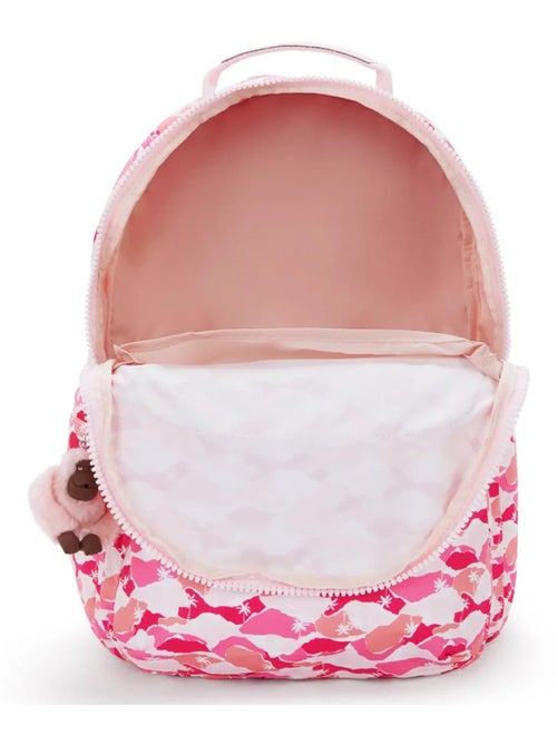 Sac à Dos avec poche pour ordinateur Kipling Seoul Lap 44 CM - Coloris Pink Palm - Kiabi