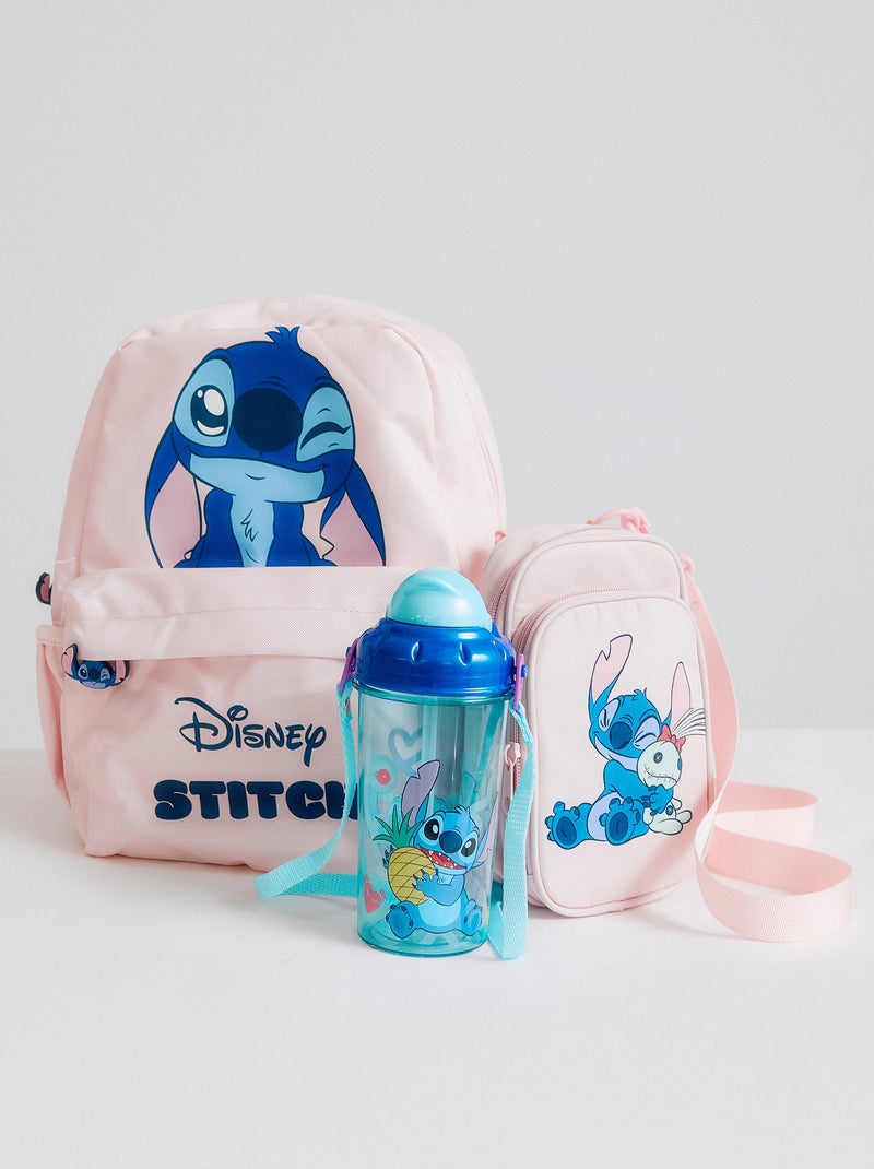 Sac à Dos avec Poches Latérales Lilo et Stitch Rose clair - Kiabi
